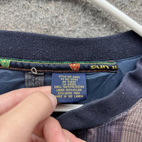 Vintage Sunice Pullover Mens 2XL Purple Navy Stripe Golf Windbreaker 2000s - Picture 4 of 14